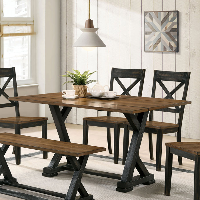 Laurel Foundry Modern Farmhouse Devante Drop Leaf Trestle Dining Table